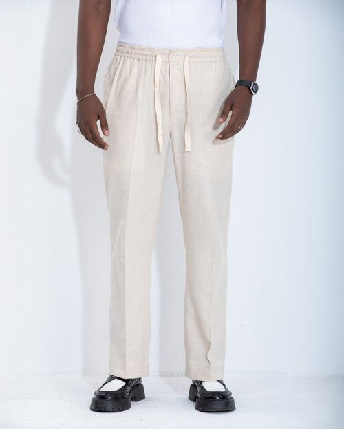 Linen Relaxed Pant - Cream