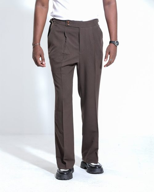 Pleated BootCut Pant - Umber