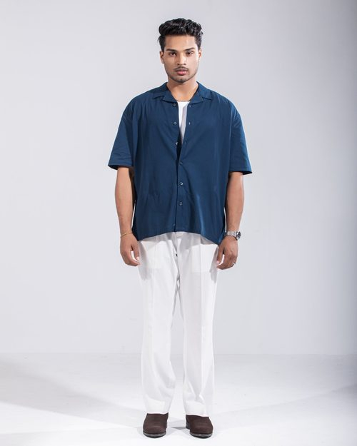 Structure Cuban Shirt - Blue