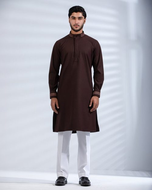 Regal Weave - Kurta - Maroon