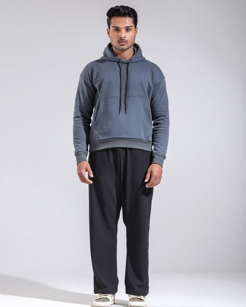 Cropped Oversize Hoodie - Agean Blue