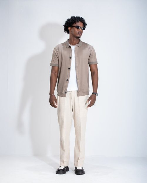 Urban Ribbed Polo - Latte